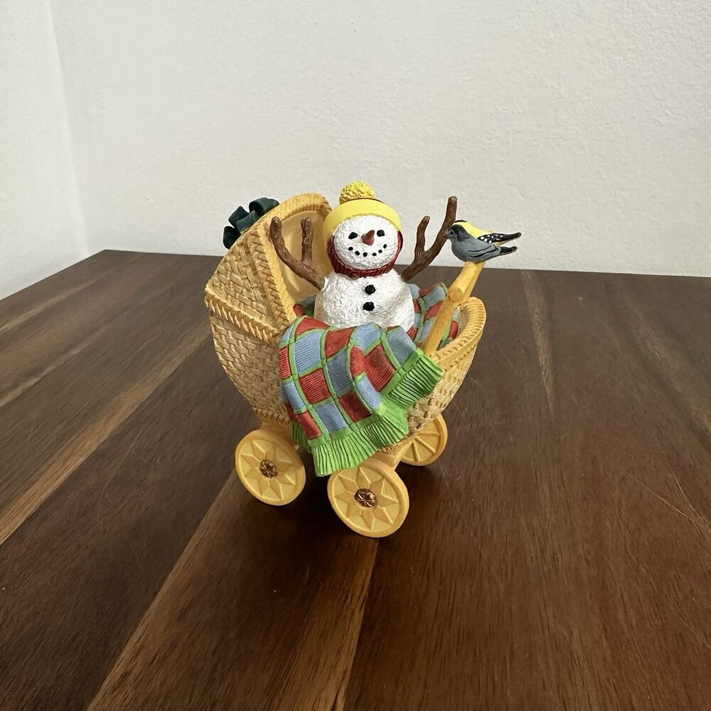 Lenox Lynn Bywaters  "Snow Bundle" Snow Baby in Stroller Birds Winter Decor